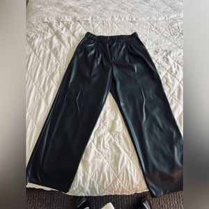 Zara loose fit leather trousers